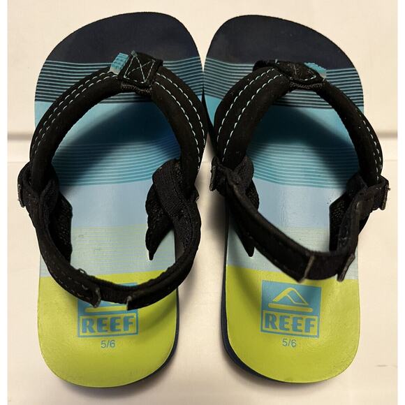 Reef Flip Flops Toddler Boys Size 5/6 slip on with ankle strap EUC - Picture 5 of 7